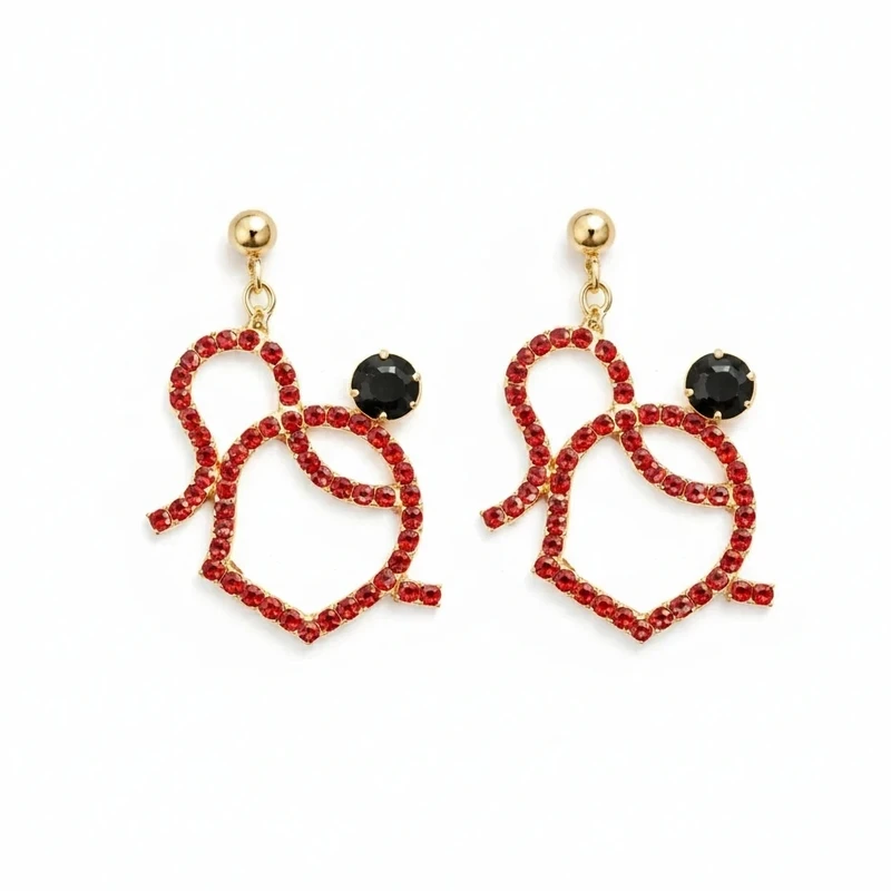 گوشواره میخی زنانه مدل قوری نگینی