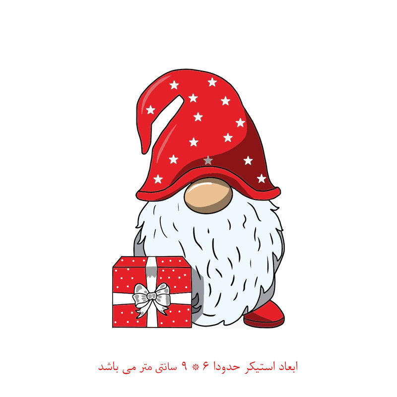 برچسب لپ تاپ پویا مارکت طرح کوتوله کریسمس کد 2077