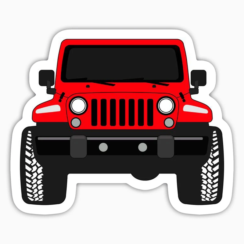 استیکر لپ تاپ و موبایل بووم طرح ماشین مدل Red Jeep کد AG36