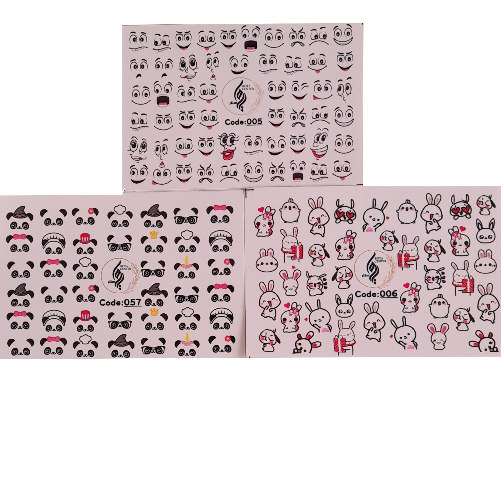 برچسب لنز ناخن  مدل 020 مجموعه 3 عددی