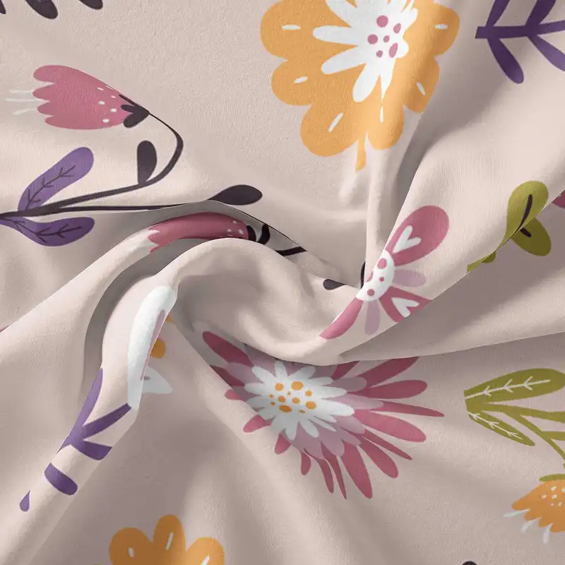 پارچه ملحفه پارچه باما مدل مخمل طرح  باغ گل   5011617