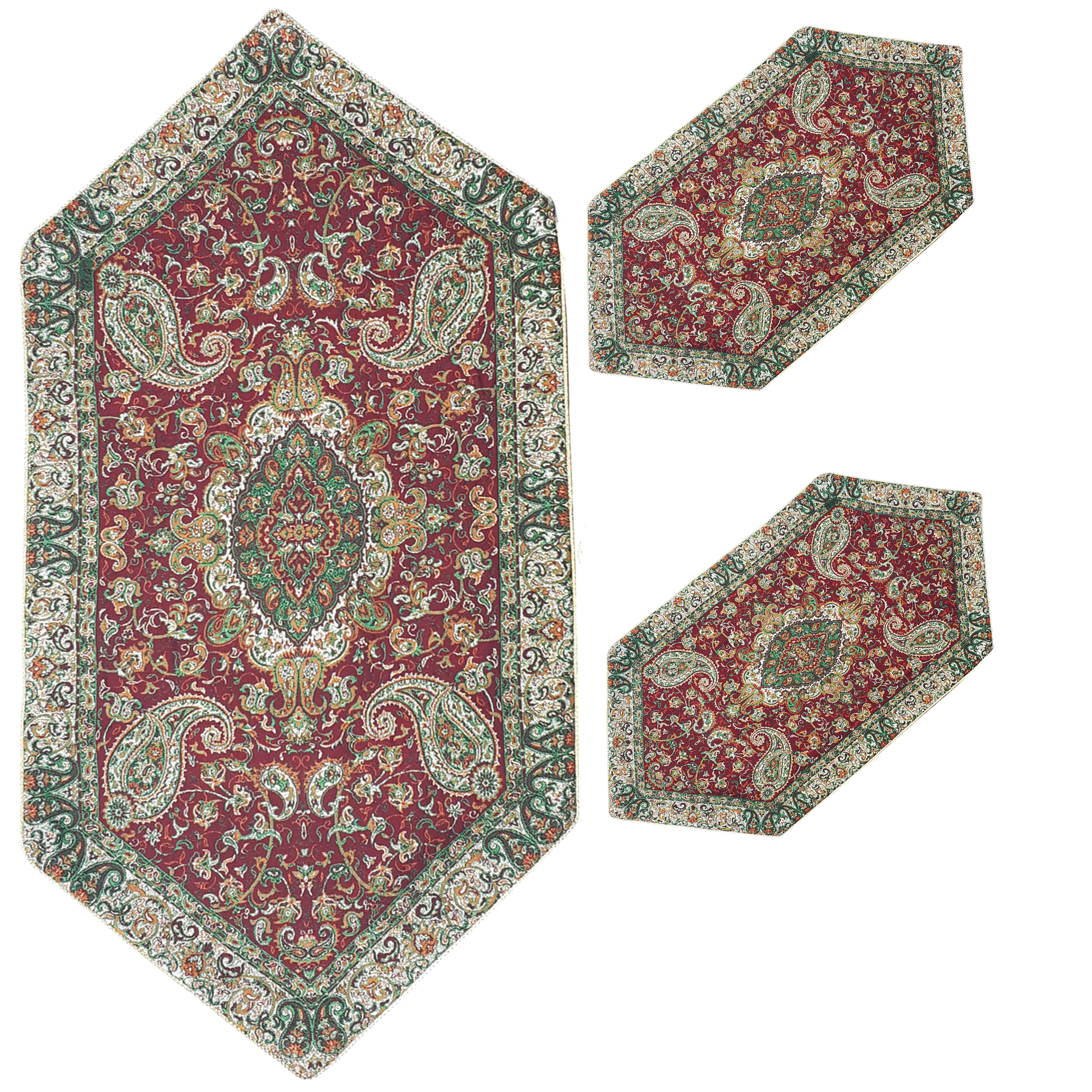 ست سه تکه رومیزی  ترمه مدل سالار کد ZR3-3