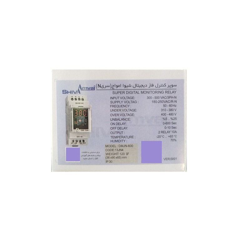 رله سوپر کنترل فاز دیجیتال سری N شیوا امواج مدل DMJN-600 کد 13JN4