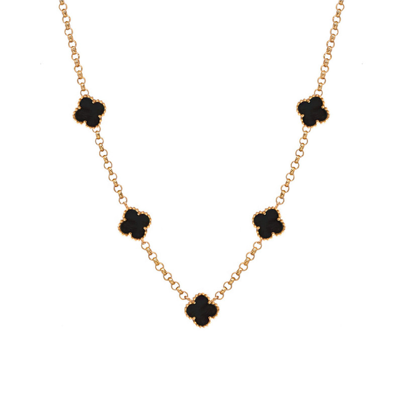 گردنبند طلا 18 عیار زنانه الی گالری مدل ونکلیف و رولو کد 5