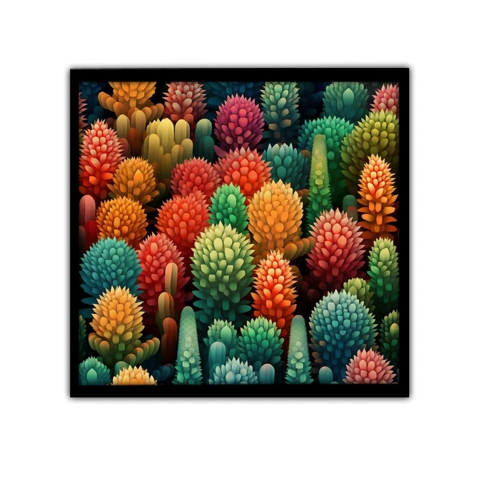 تابلو نوری بکلیت طرح نقاشی گل کاکتوس مدل B-MID-17224