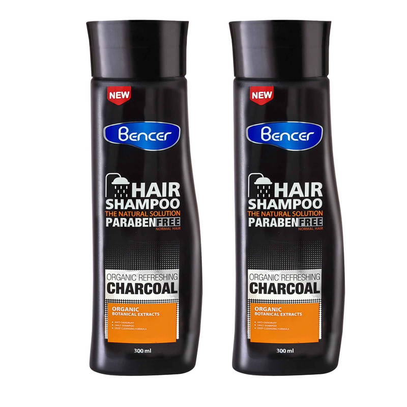 شامپو تقویت کننده و ترمیم کننده مو بنسر مدل CHARCOL PLUS حجم 300 میلی لیتر بسته 2 عددی