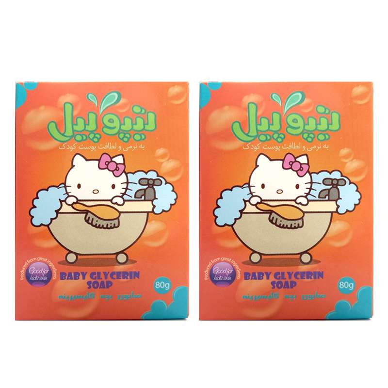 صابون بچه گلیسیرینه تیپوپیل مدل کیتی وزن 80 گرم بسته 2 عددی