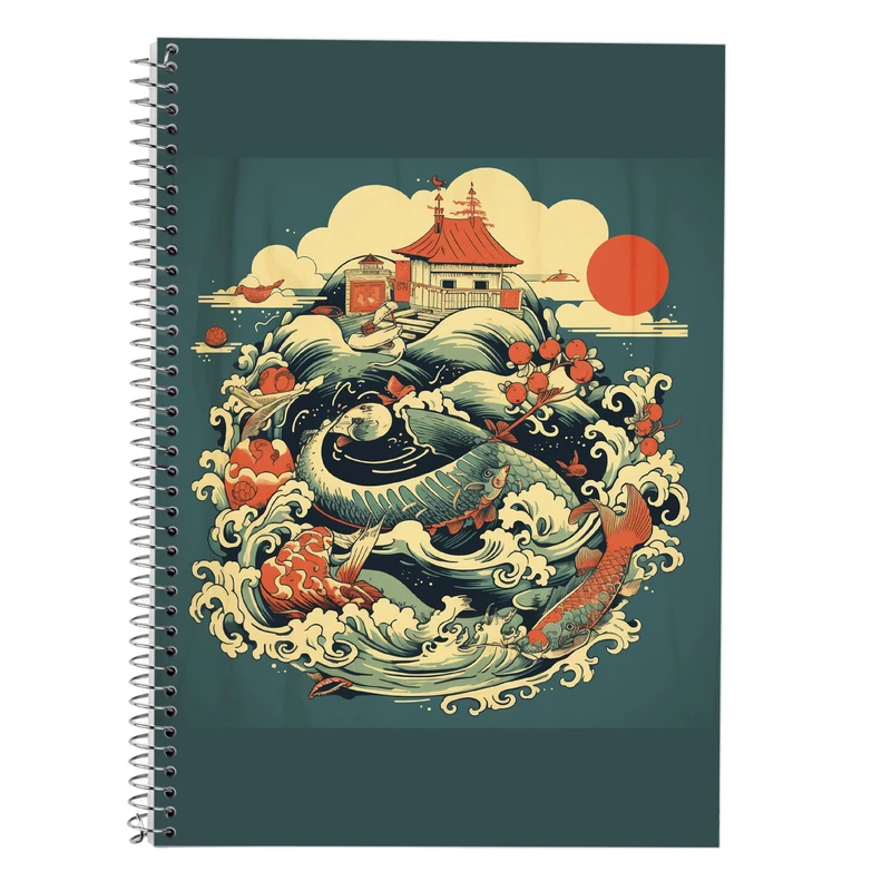 دفتر زبان 50 برگ مدوپد مدل سه خط طرح Ghibli کد DF2370