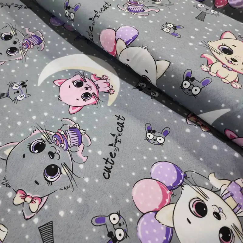 پارچه ملحفه مدل کودک طرح پیشی کد B