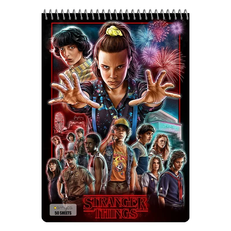 دفتر نقاشی 50 برگ سیمی کارنیکا طرح چیزهای عجیب Stranger Things کد 23339