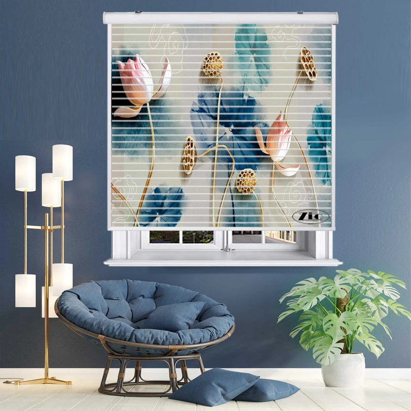 پرده زبرا زیو مدل سیلوئت 3D1520 سایز 150x150 سانتی متر