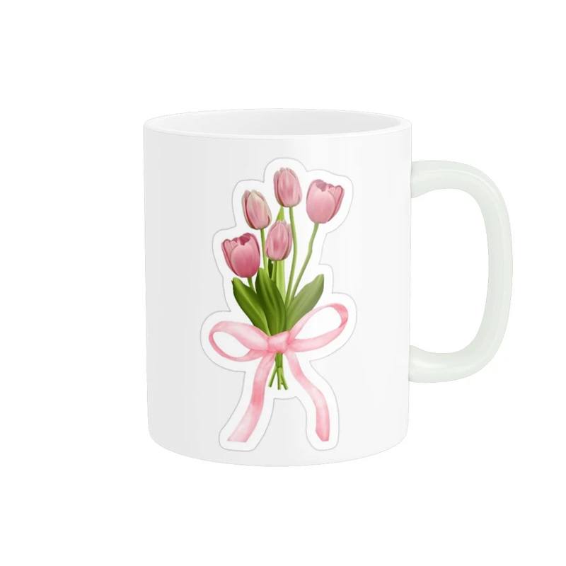 ماگ پاد آفرین مدل دسته گل لاله کیوت فانتزی کد 758