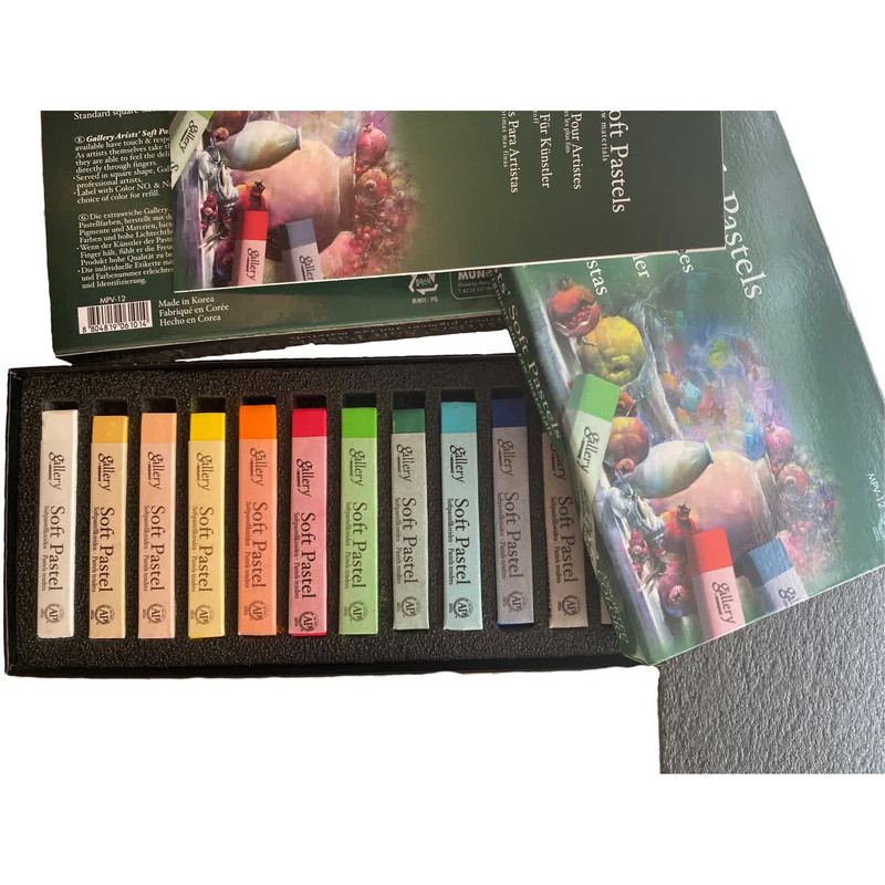 پاستل گچی 12 رنگ گالری مدل artists soft pastels