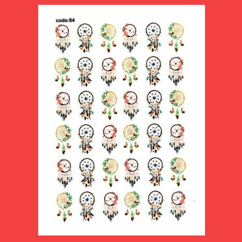 استیکر طراحی ناخن طرح دریم کچر کد C64