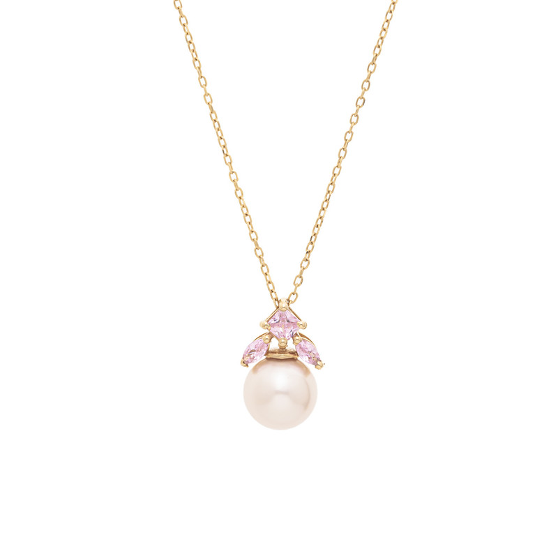 گردنبند طلا 18 عیار زنانه گالری شیدا مجد مدل  بالیو رز کوارتز