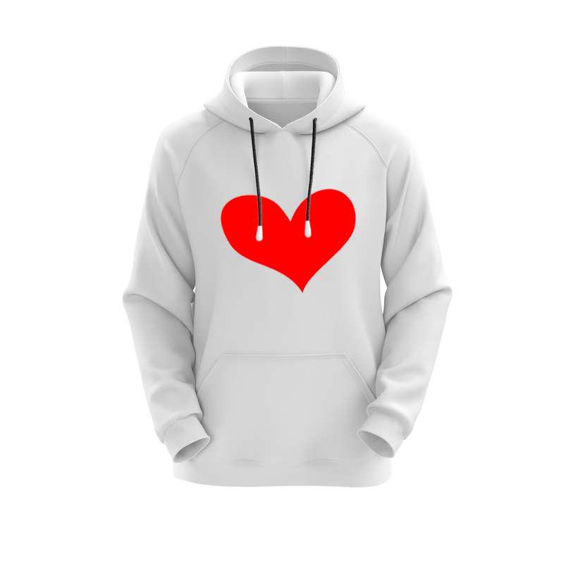 هودی زنانه مدل قلب کد J152 رنگ سفید