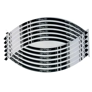 پد برچسب دور رینگ موتور سیکلت وارون مدل W-51-BLK-WH مناسب برای آپاچی بسته 12 عددی
