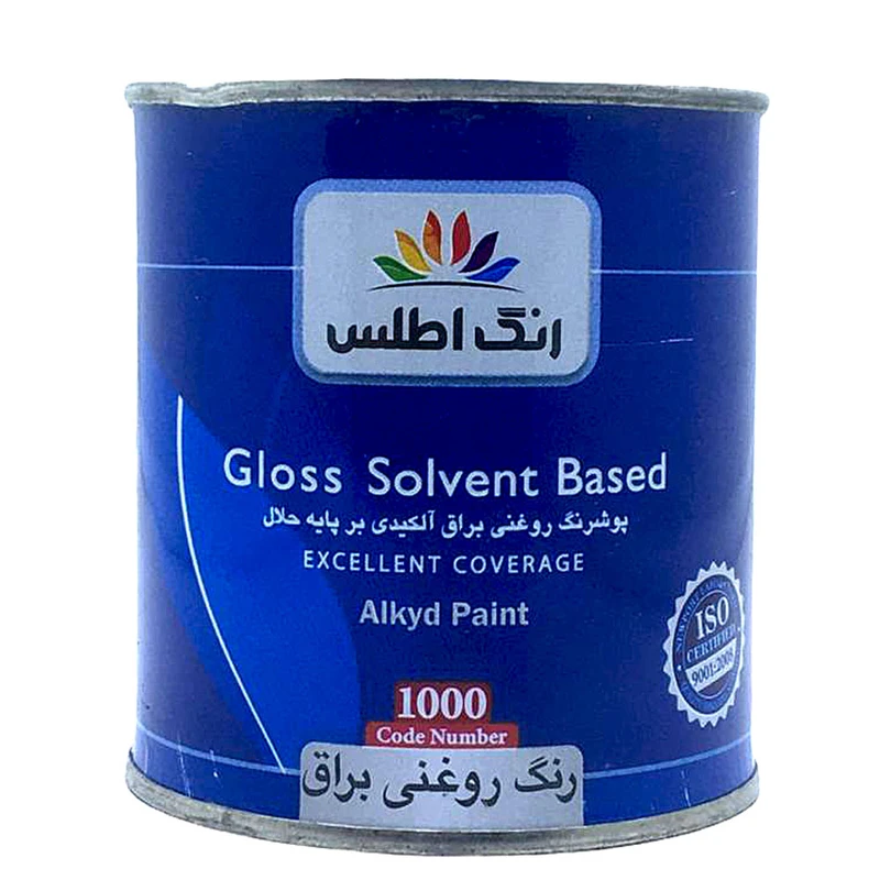 رنگ روغنی سفید براق اطلس کد 1000 وزن 1.175 کیلوگرم