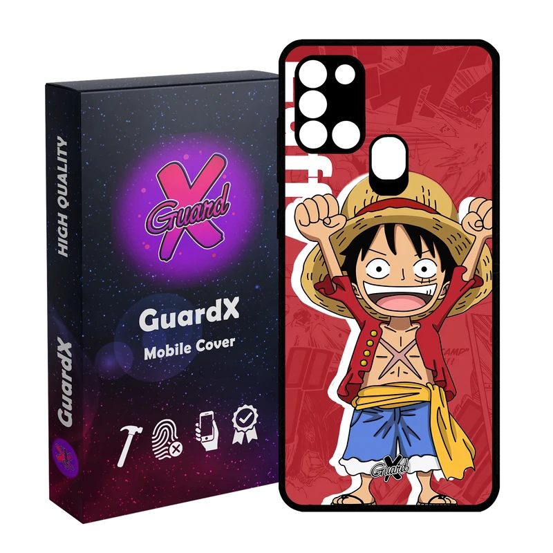 کاور گارد ایکس طرح One Piece Luffy Anime مدل Glass10470 مناسب برای گوشی موبایل سامسونگ Galaxy A21s
