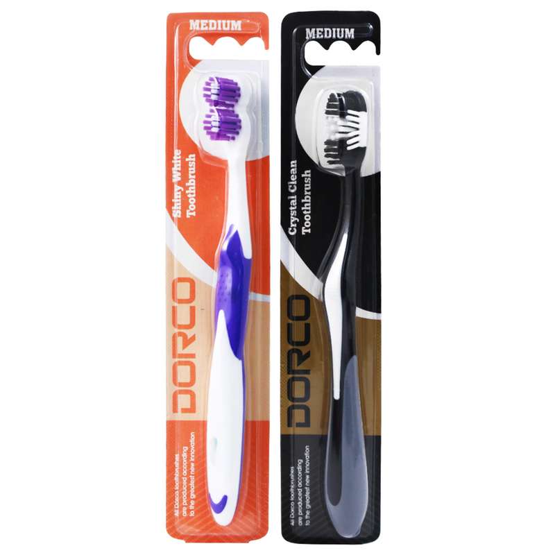مسواک دورکو مدل Shiny White با برس متوسط به همراه مسواک دورکو مدل Crystal Clean با برس متوسط