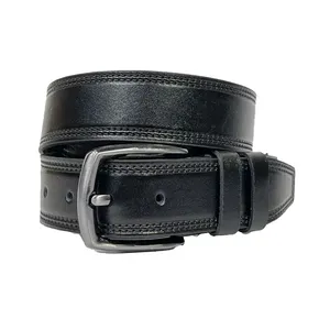 کمربند دست دوز مردانه مدل زبانه‌دار کد 167