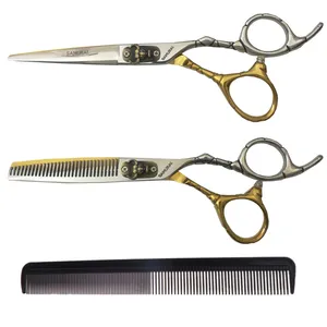 ست قیچی آرایشگری و شانه مو سامورایی مدل BJ-60