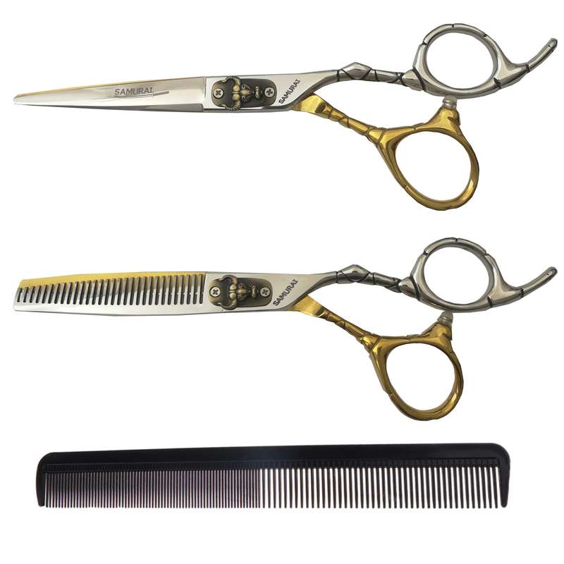 ست قیچی آرایشگری و شانه مو سامورایی مدل BJ-60