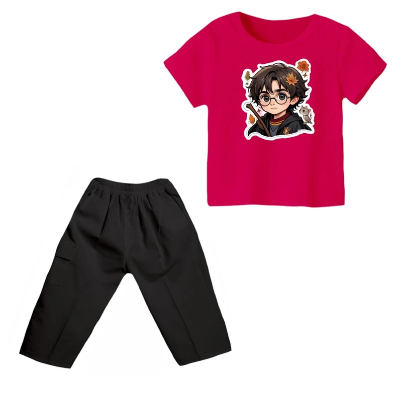 ست تی شرت و شلوارک پسرانه مدل هری پاتر کد 2