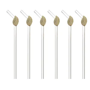  نی شربت مدل برگ کد 02 بسته 6 عددی