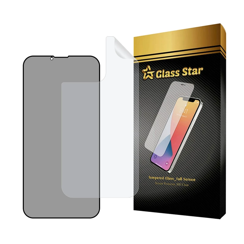 محافظ صفحه نمایش حریم شخصی گلس استار مدل FULLPRIVNANOS مناسب برای گوشی موبایل اپل iPhone 13 Pro به همراه محافظ پشت گوشی