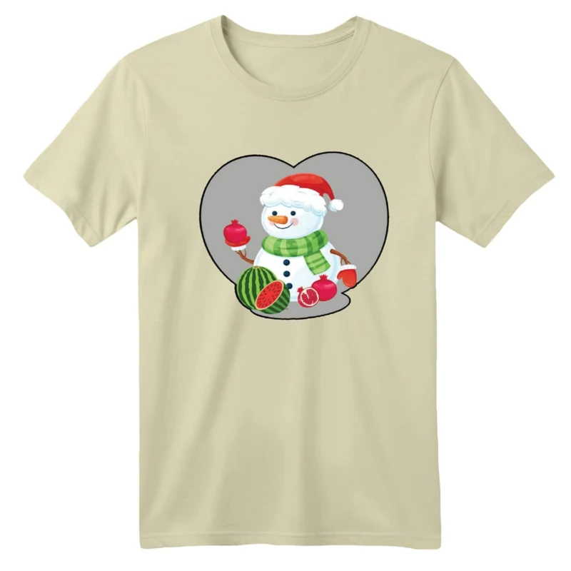 تی شرت آستین کوتاه بچگانه مدل آدم برفی یلدایی