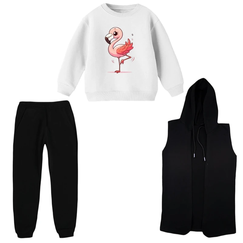 ست 3 تکه لباس راحتی بچگانه مدل فلامینگو کد 01