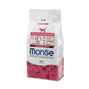 غذای خشک گربه نابالغ مونژه مدل Monge Natural Superpremium Monoprotein با طعم بیف وزن 1.5 کیلوگرم