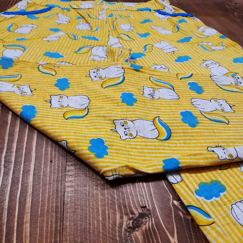 شلوار زنانه مدل گربه کد Hm01 رنگ زرد