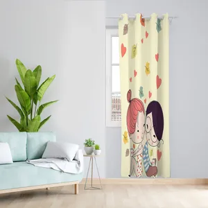  پرده مدل دختر و پسر مخمل پانچی کد 1341 سایز 140x280 سانتی متر 