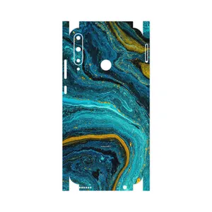 MAHOOT Turquoise marblewith golden streaks-FullSkin Cover Sticker for Huawei Y7p