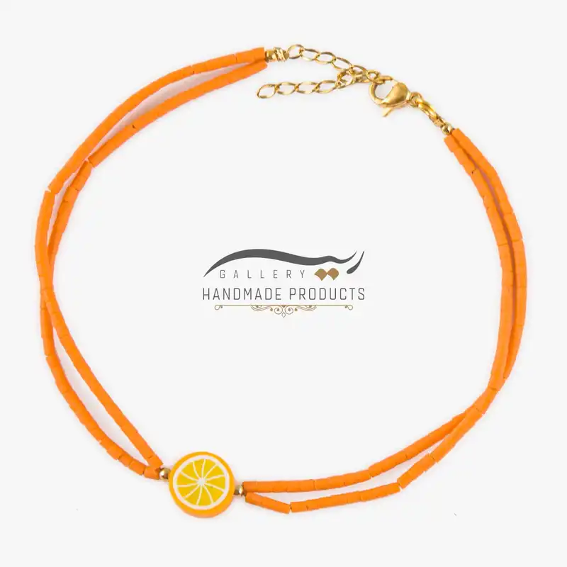 پابند طلا 18 عیار زنانه ریسه گالری مدل پرتقالی 2072