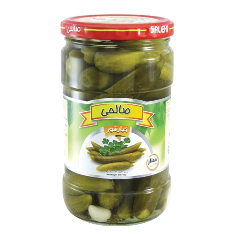 خیارشور سرکه‌ای پاستوریزه ممتاز صالحی - 650 گرم مجموعه 12 عددی