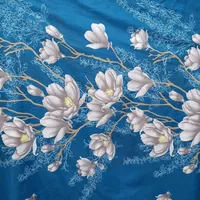 پارچه ملحفه عرض 2.4 متر مدل لیلیوم رنگ آبی