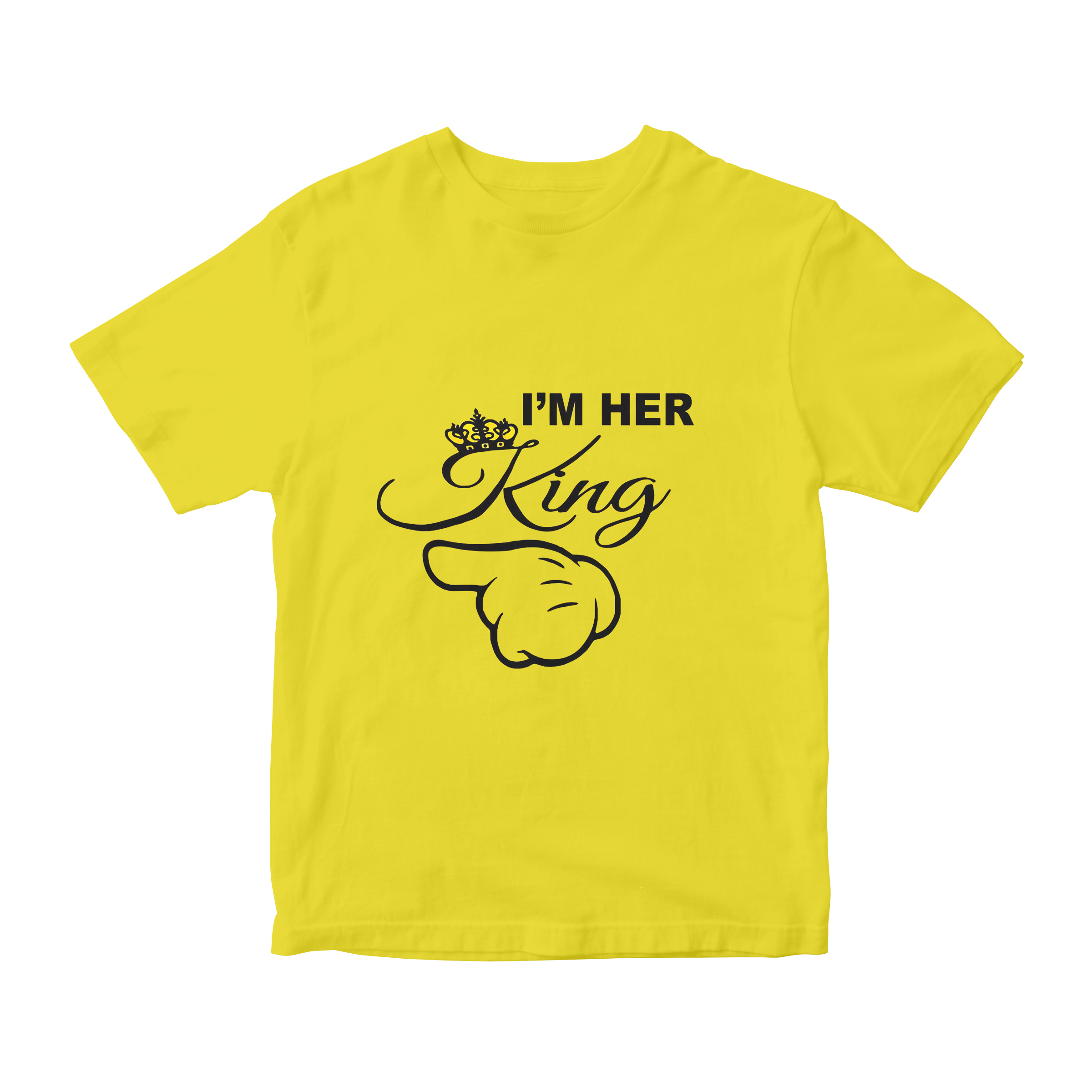 تیشرت آستین کوتاه مردانه طرح Im her king مدل ۰۰۴