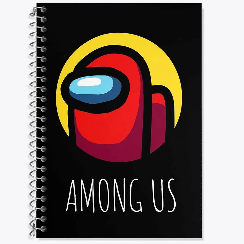 دفتر زبان 50 برگ خندالو مدل سه خط طرح امانگ آس Among Us کد 10301
