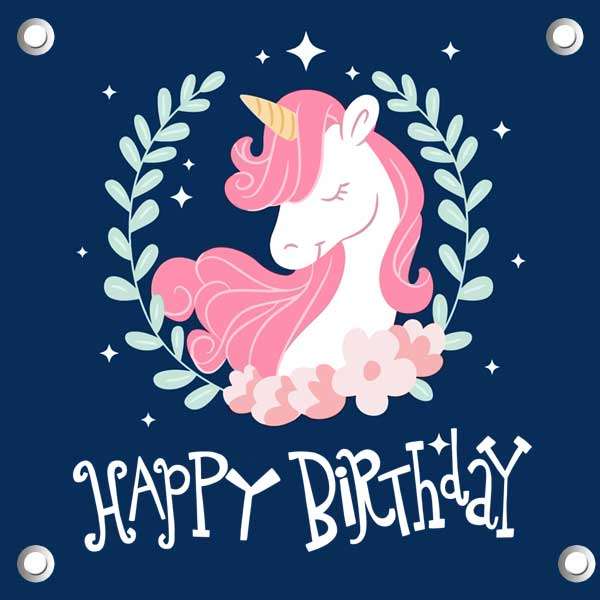 بنر تولد طرح اسب تک شاخ کد BnArt-16