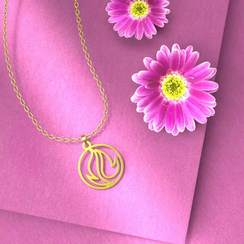 گردنبند طلا 18 عیار زنانه مدوپد مدل هندسی کد D3-1-1147