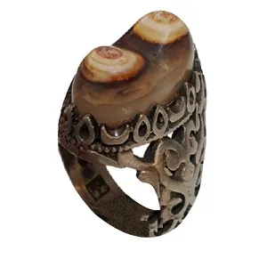 انگشتر نقره مردانه مدل عقیق سلیمانی دوکوهان ASDK2116