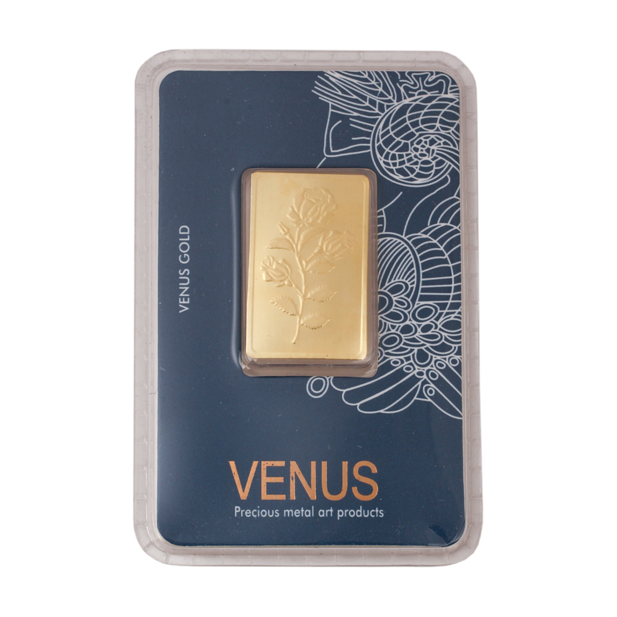 شمش طلا 18 عیار گالری تاج آبادی مدل ونوس طرح گل رز کد T-1