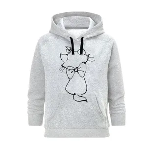 هودی زنانه مدل گربه جذاب کد B243 رنگ طوسی