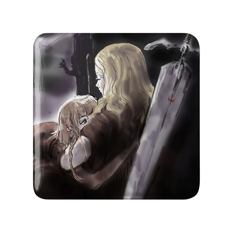 مگنت خندالو طرح کلر انیمه کلیمور مدل مربعی کد 33479