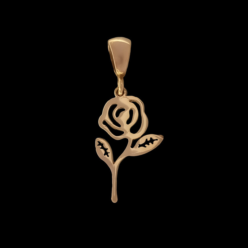 آویز طلا کم اجرت 18 عیار زنانه ناریا مدل گل رز کد ME19