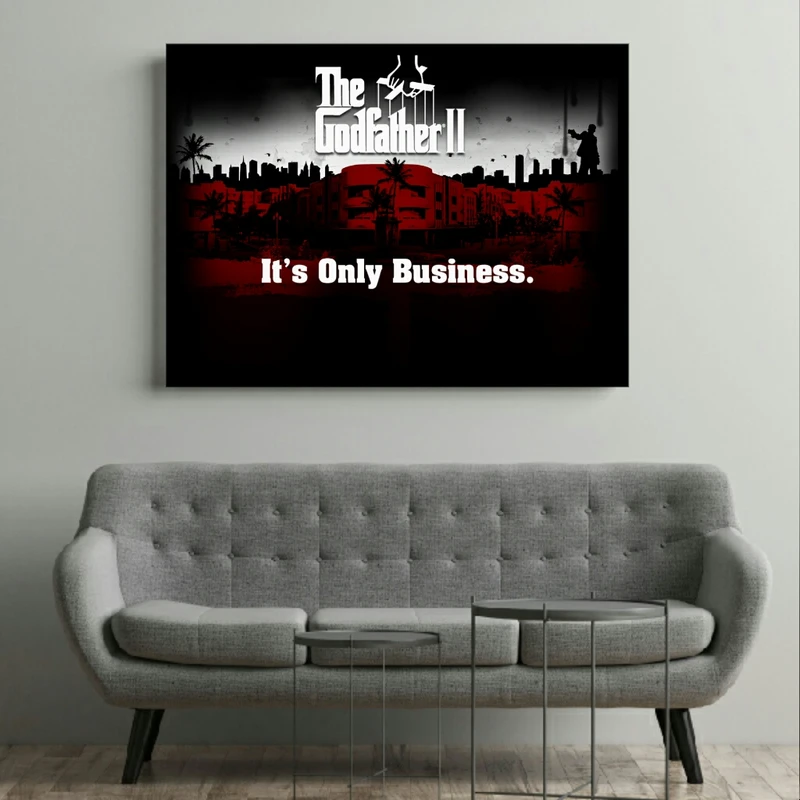 تابلو بوم طرح God Father مدل It is only Business کد AR1750