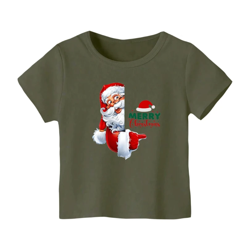 تی شرت آستین کوتاه بچگانه مدل بابانوئل کریسمس کد 5